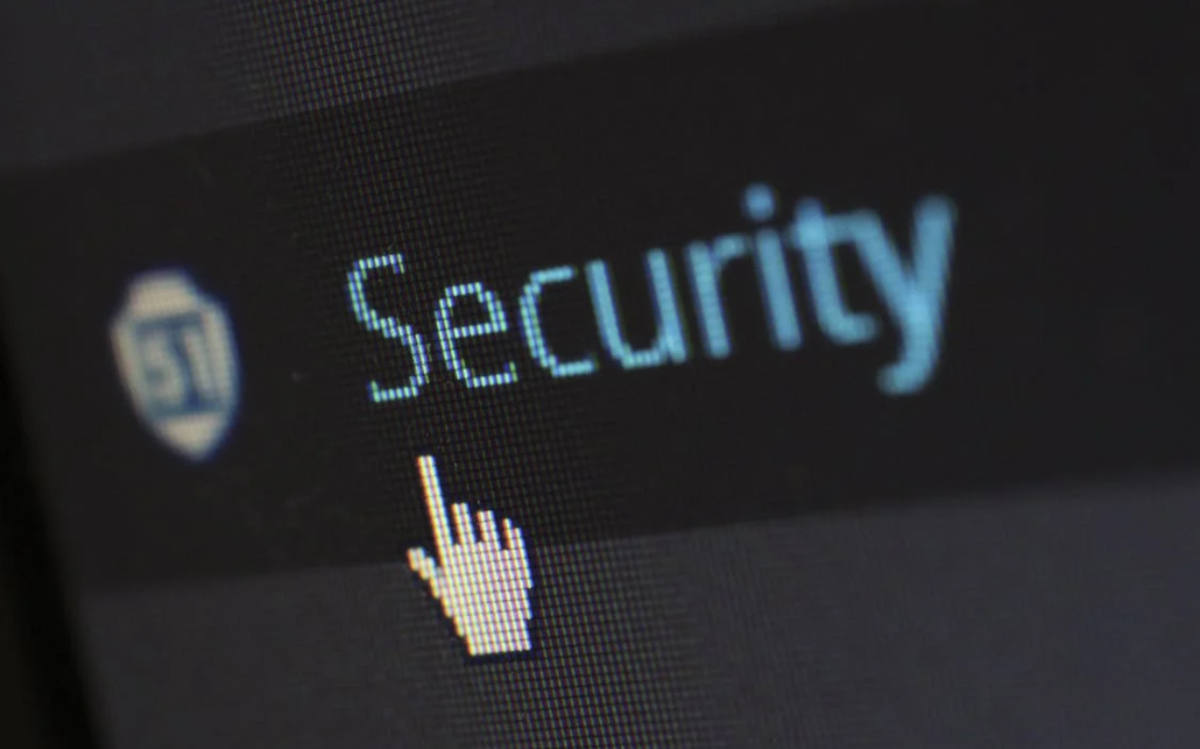 A computer screen displaying the word "Security" in a digital font, suggesting the importance of cybersecurity and online protection.