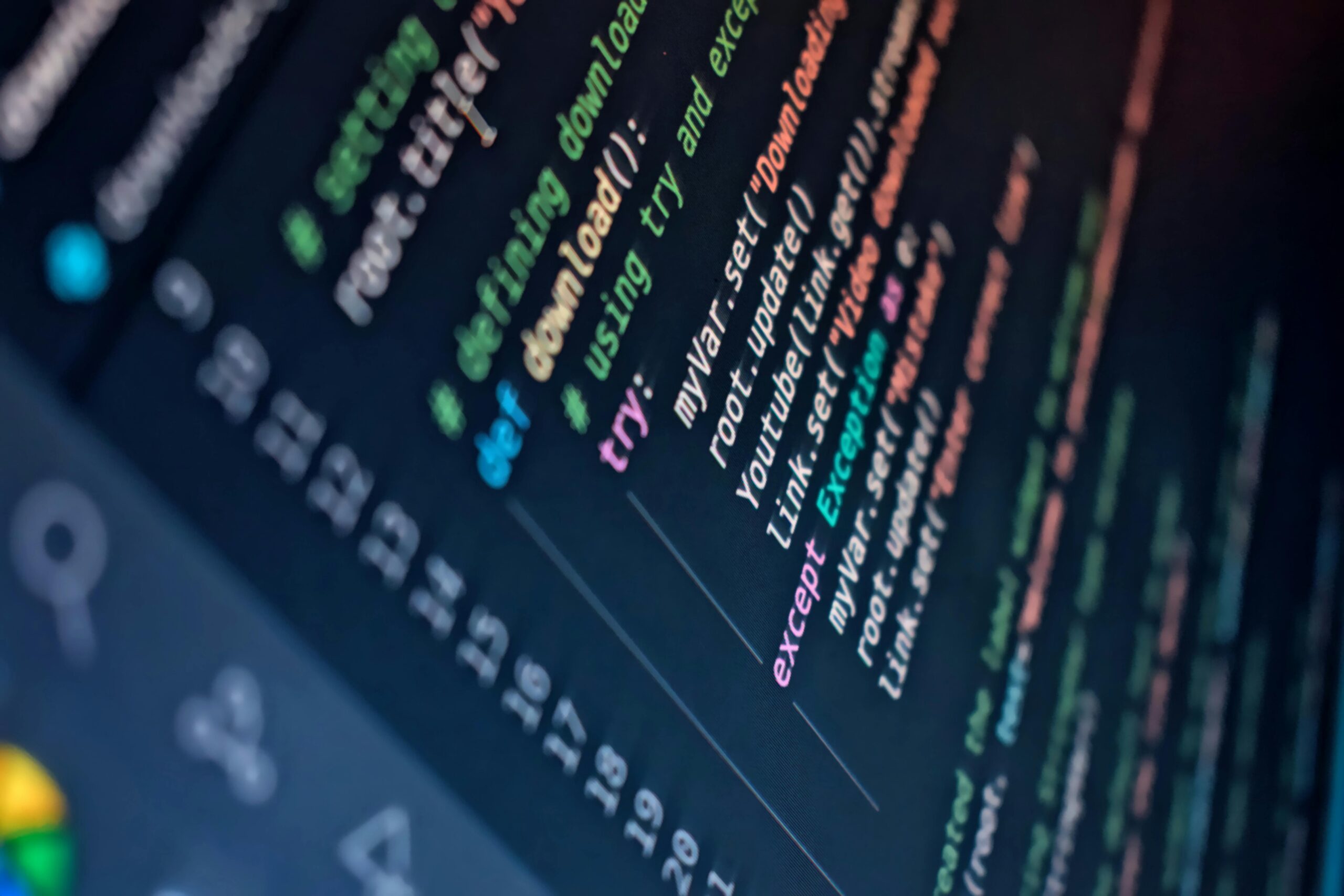 Detailed shot of a digital screen showing technical information and data visualizations.