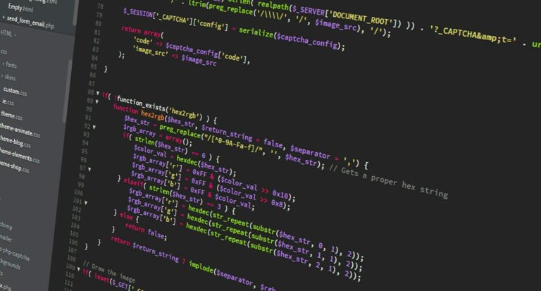 Programming code snippet featuring hexadecimal color values, string replacements, and logic for handling CAPTCHA functionality.
