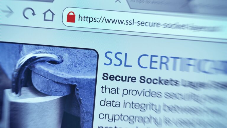A web browser address bar displaying a secure HTTPS connection to a website, with a lock icon indicating the website's SSL/TLS security certificate. The image highlights the visual cues that signify a secure online connection.
