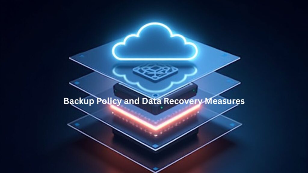 An abstract illustration of multiple transparent shields stacked over a glowing cloud server.