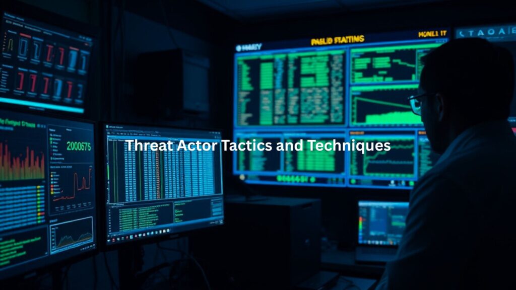 A dark-lit operations center with multiple computer screens showing colorful graphs and packet flow diagrams.