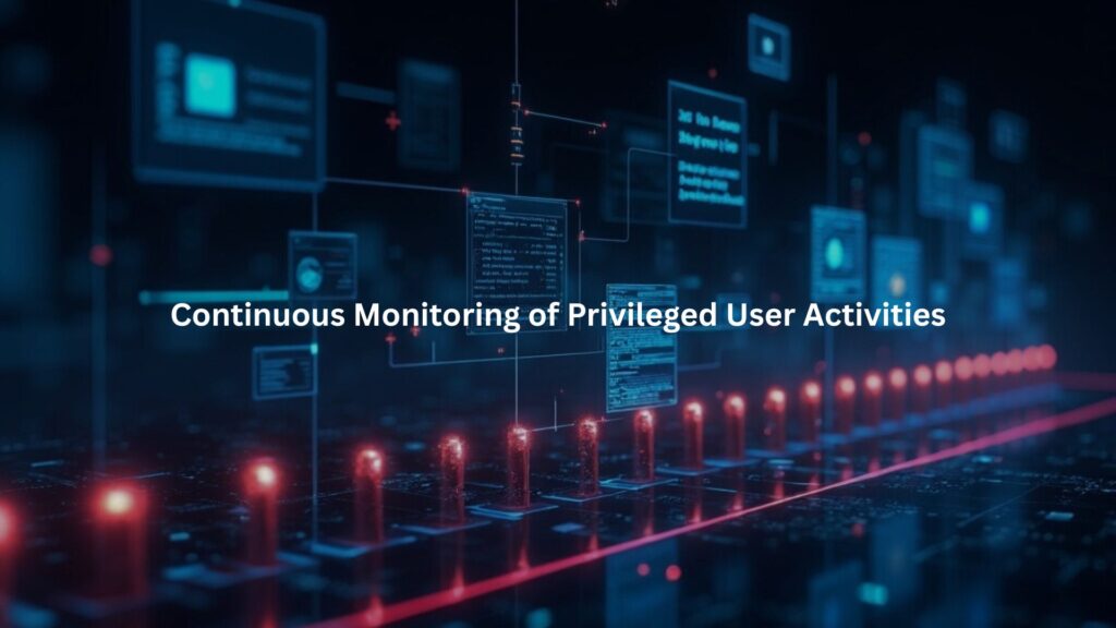 A conceptual image of a timeline bar with glowing nodes, each representing different admin actions.