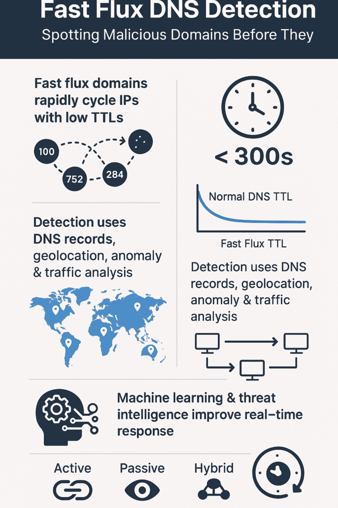 Dynamic network architecture illustrating DNS-based security detection and response