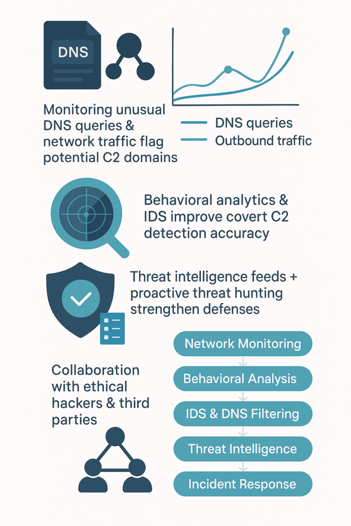 A detailed diagram outlining various cybersecurity practices, such as incident response and DNS filtering, to enhance digital defense mechanisms.