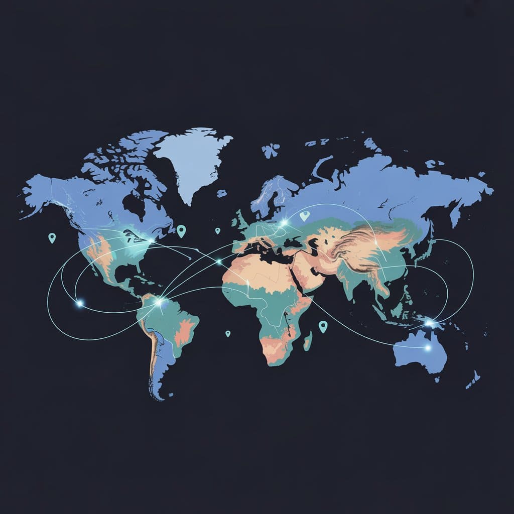 Vibrant abstract illustration of a cybersecurity system detecting and mitigating fast flux domains