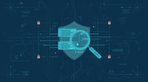 "Abstract representation of a secure system with locks and data streams, highlighting the importance of privacy and security."
