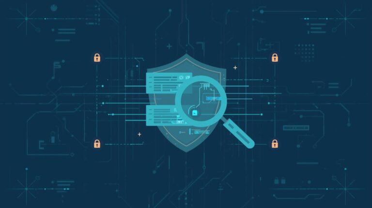 "Abstract representation of a secure system with locks and data streams, highlighting the importance of privacy and security."