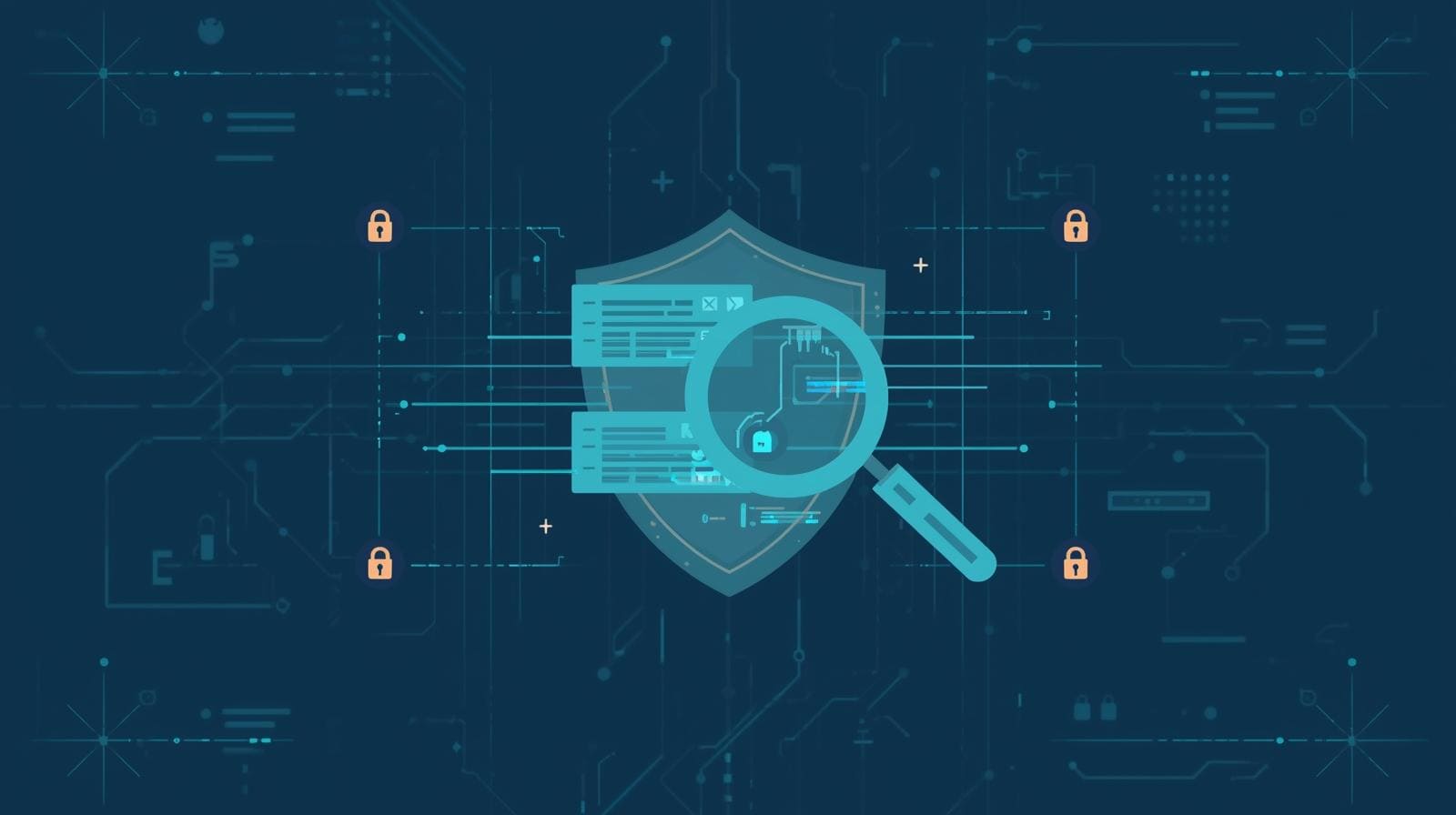"Abstract representation of a secure system with locks and data streams, highlighting the importance of privacy and security."