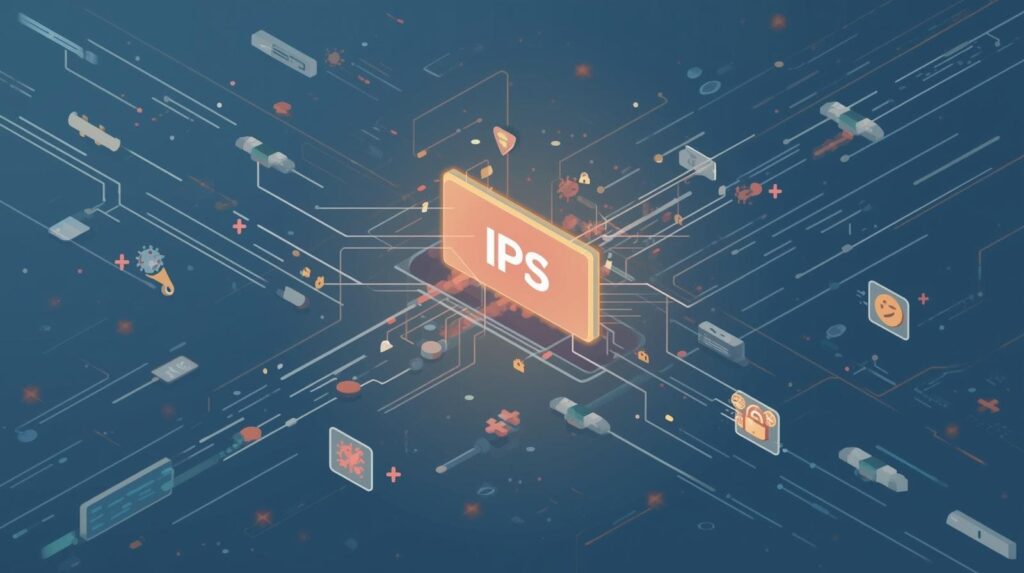 Conceptual graphic showing various technology icons linked by pathways, highlighting the central role of IPS.