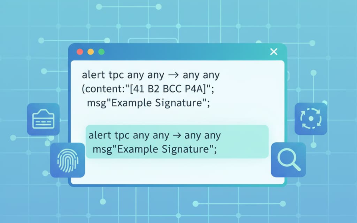Graphical interface showcasing template for personalized alert signature.
