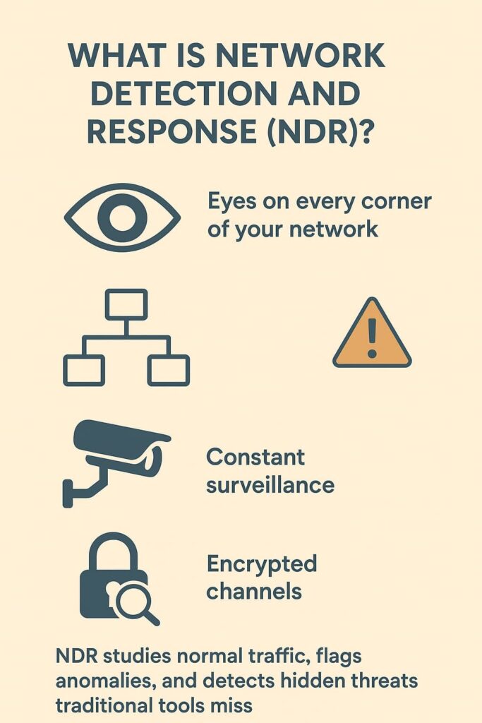 Comprehensive network visibility, continuous surveillance, and encrypted traffic analysis for advanced threat detection.