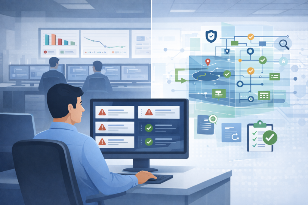 Security operations center using explainable AI security benefits for threat analysis and decision validation.