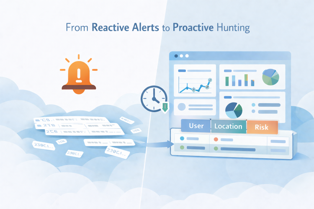Enriching flow data context shifts security from reactive alerts to proactive threat hunting with user, location, and risk data.