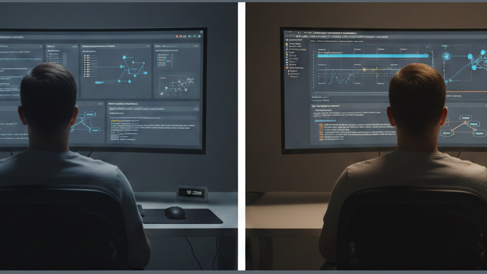 A single malware alert displayed on a monitor in the foreground, subtly expanding into a network visualization across multiple endpoints