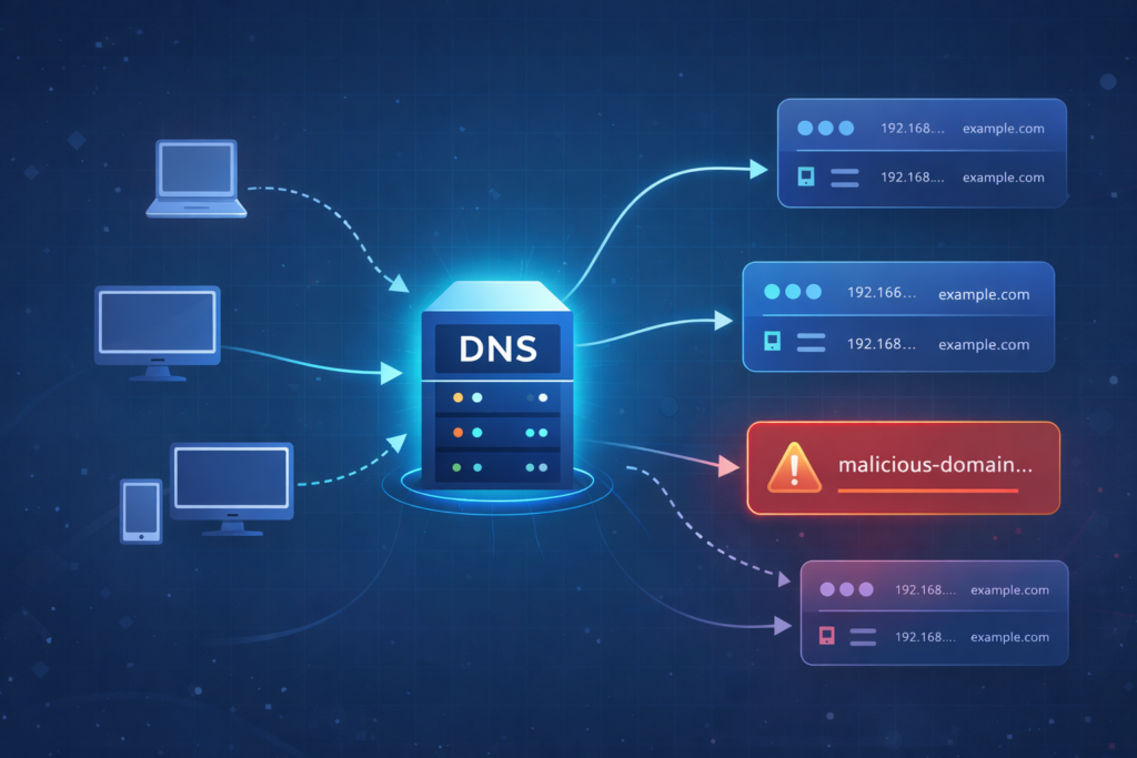 DNS Query Log Monitoring Security visualization of DNS requests and suspicious domain detection