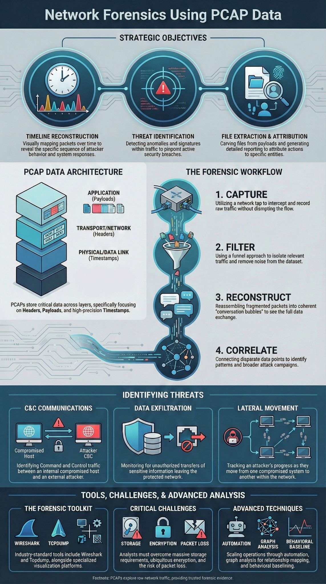 Network Forensics Using PCAP Data in Practice - Network Threat Detection