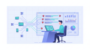 Understanding network metadata analysis with an analyst monitoring network behavior through real-time metadata visuals
