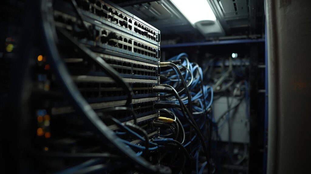 Network switch and ethernet cables supporting real time network traffic analysis in a data center environment