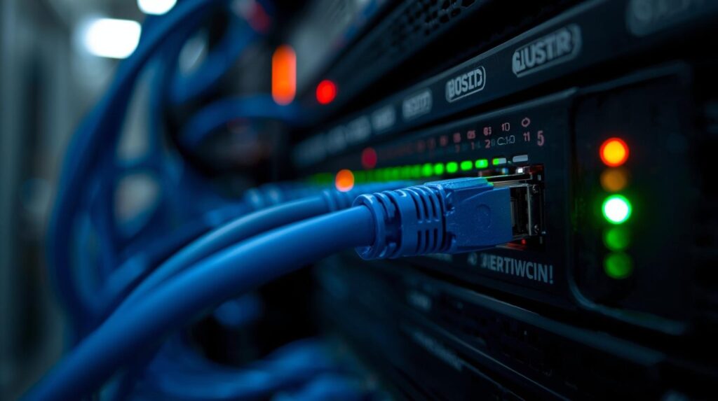 Network switch with ethernet cable supporting edr integration siem soar platforms infrastructure connectivity