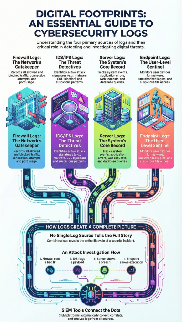 NTD Data Sources & Collection: Understanding the key cybersecurity log types and their role in threat detection.