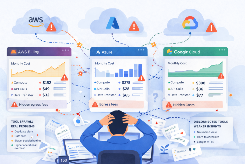challenges monitoring multi cloud environments with fragmented billing dashboards and rising cloud costs