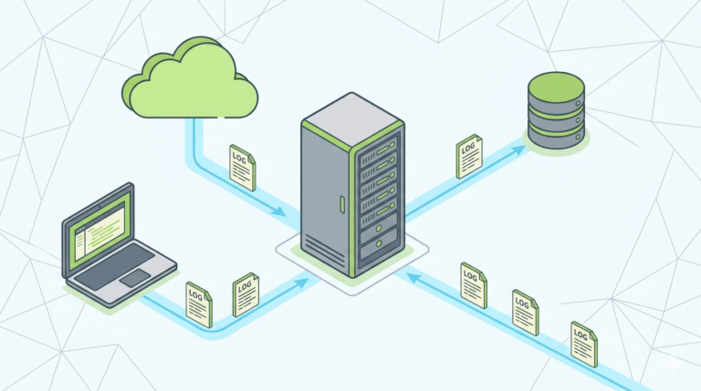 Understanding Syslog Protocol and Configuration infographic showing setup flow and severity levels. 