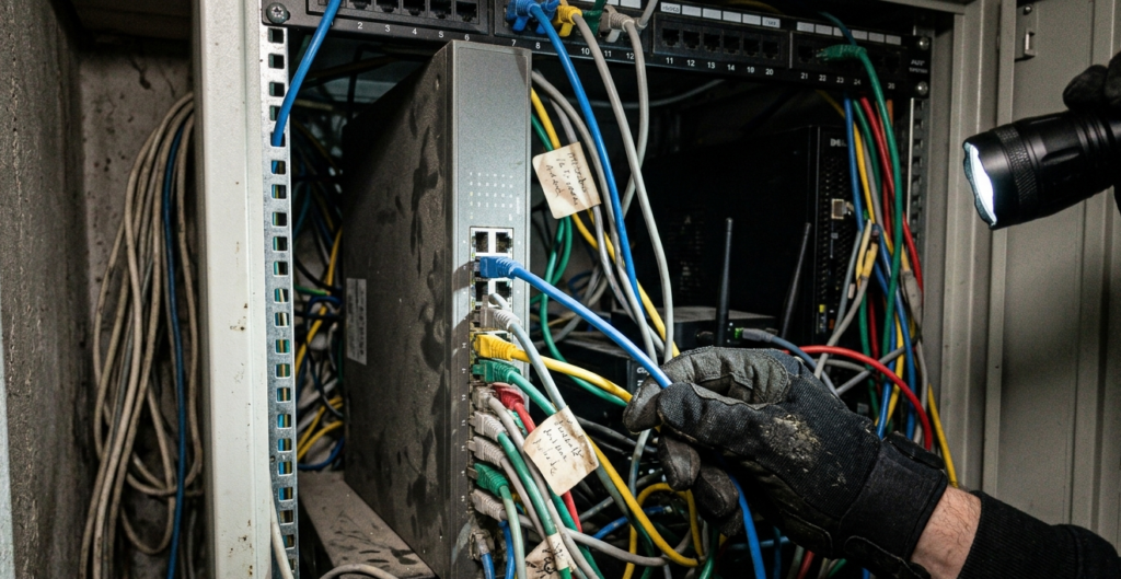 Tackling security challenges monitoring IoT devices by identifying untagged hardware in a cluttered server rack.