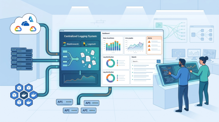 Open Source Log Management ELK Stack dashboard with centralized logging and infrastructure monitoring