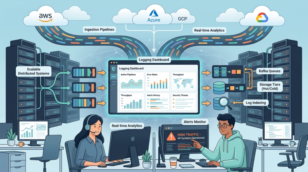 Scaling Log Management Infrastructure with real-time analytics and distributed logging systems