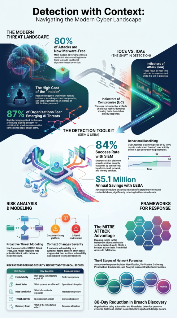 Analysis, Intelligence & Context (Provider Focus) infographic on modern threat detection strategies.