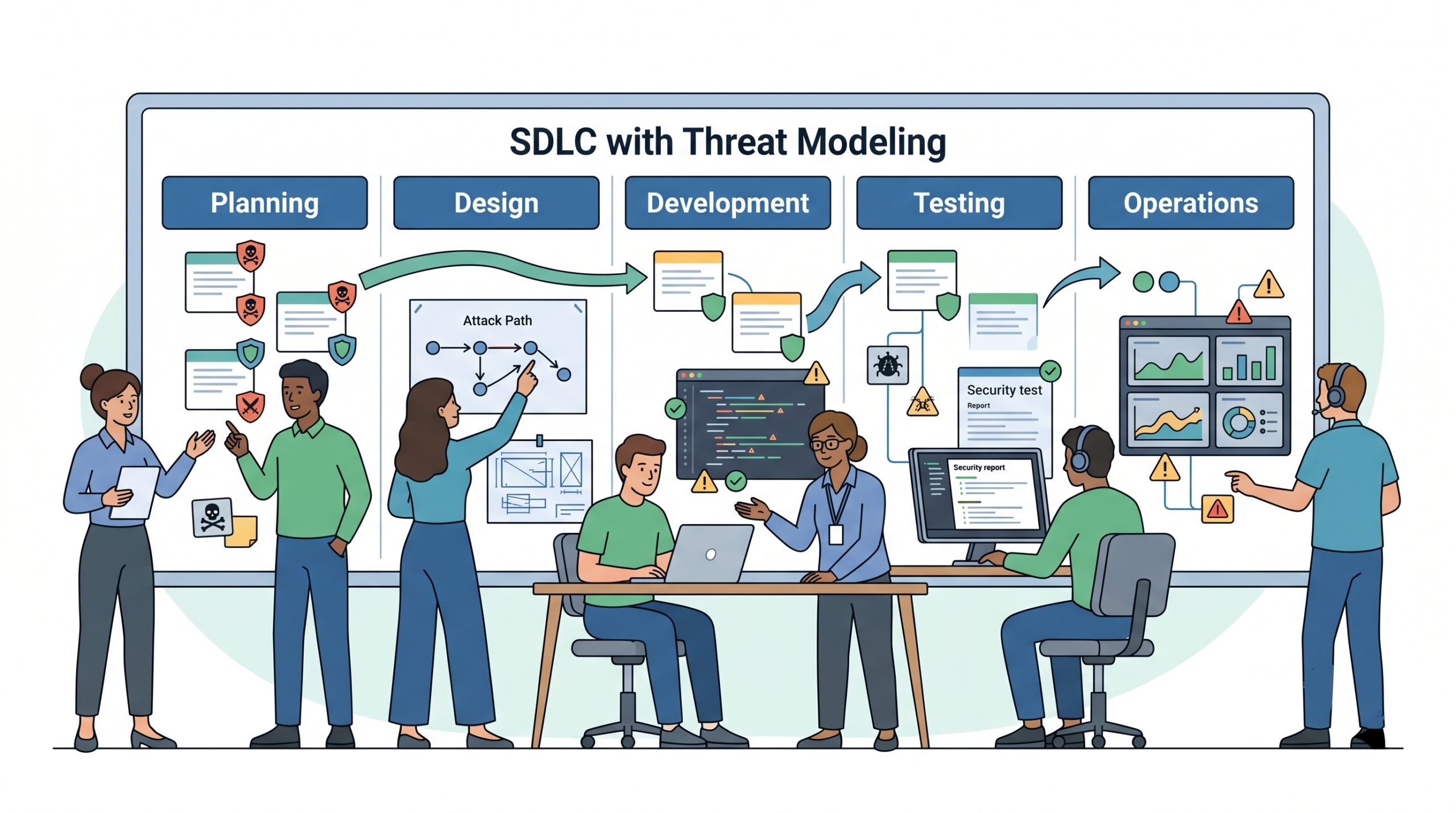 Integrating Threat Modeling SDLC across planning, design, testing, and operations workflows
