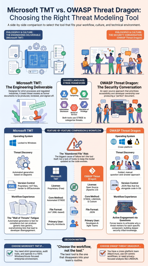 Threat Modeling Tools Comparison Microsoft OWASP illustrating collaborative threat modeling sessions.