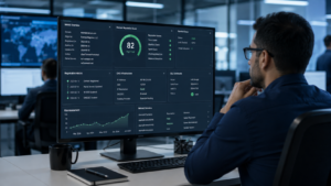 WHOIS Information Domain Reputation Lookup on a security analyst dashboard assessing domain trust and risk