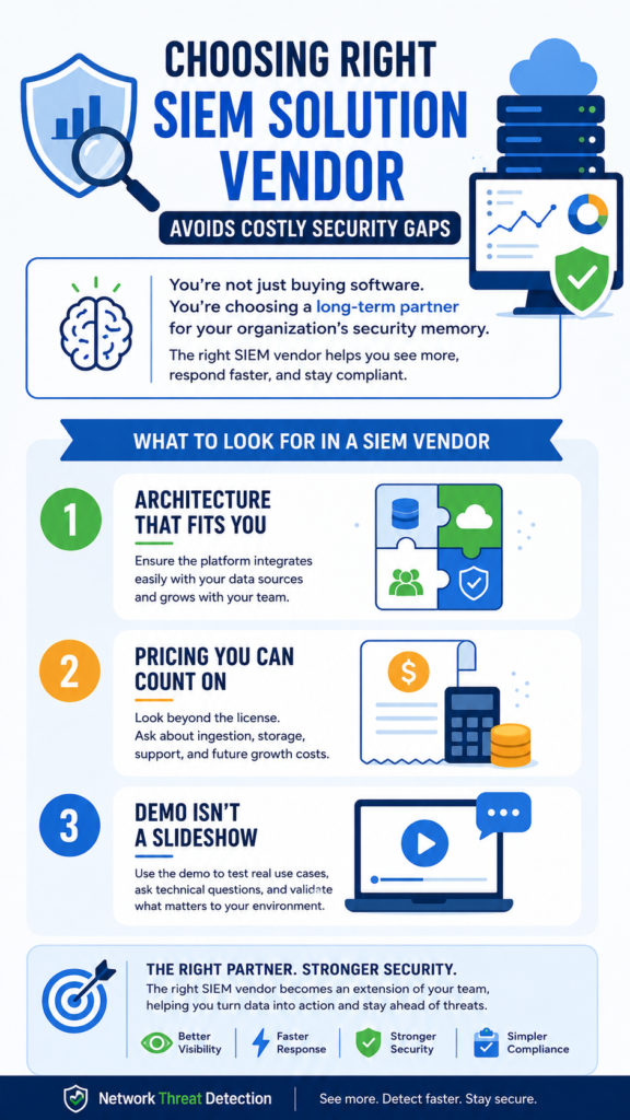 Top-down view of security research for choosing right siem solution vendor.