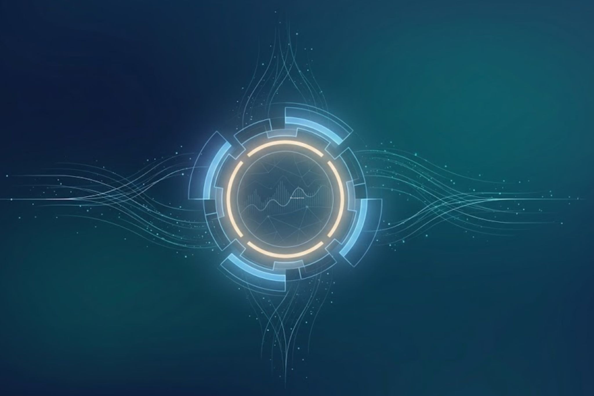 Abstract circular dashboard visualizes core functions siem system explained through glowing data waves.