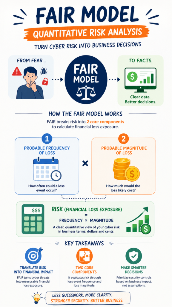 Making better business decisions via FAIR model quantitative risk analysis.