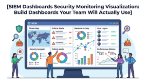 A sequence of charts illustrating siem dashboards security monitoring visualization for threat and performance data. 