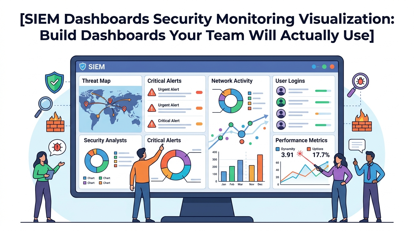 A sequence of charts illustrating siem dashboards security monitoring visualization for threat and performance data. 