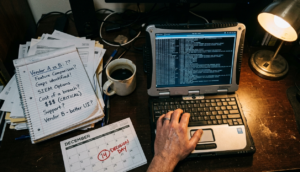IT admin reviews notes and logs, choosing right siem solution vendor to avoid gaps. 