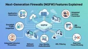 Next-Generation Firewalls (NGFW) Features including URL filtering, malware detection, and real-time threat blocking