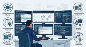 Analyst reviewing security data highlighting the difference between ioc ioa indicators across dashboards.