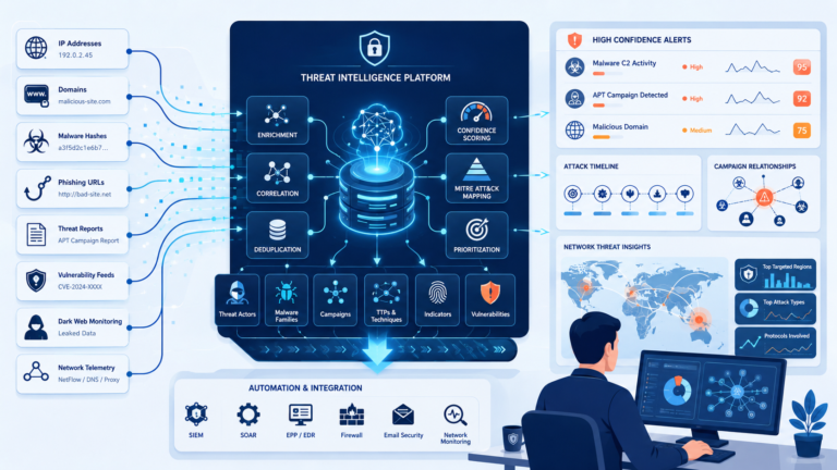 Threat intelligence platform benefits explained through automated threat correlation and enriched security insights.