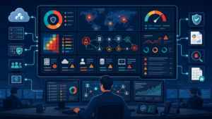 Visualizing risk exposure dashboards reports with actionable workflows, evidence panels, and remediation tracking. 