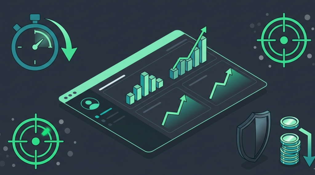 Performance metrics chart used for evaluating UEBA vendor solutions features and ROI.