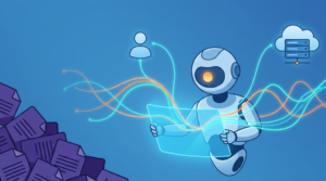 AI robot using UEBA for cloud security monitoring to analyze user behavioral patterns past standard log files. 