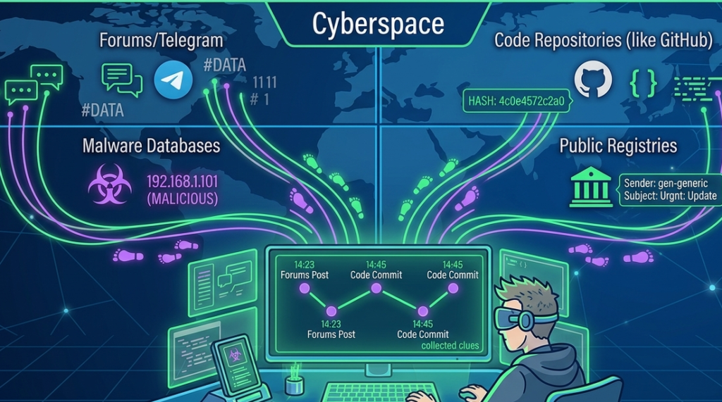 A visual breakdown of key tools and sources used in effective open source threat intelligence OSINT workflows.