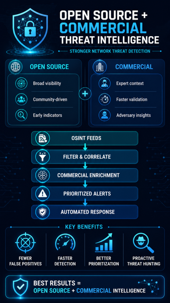 Infographic: Sources open source commercial threat intel data flow.