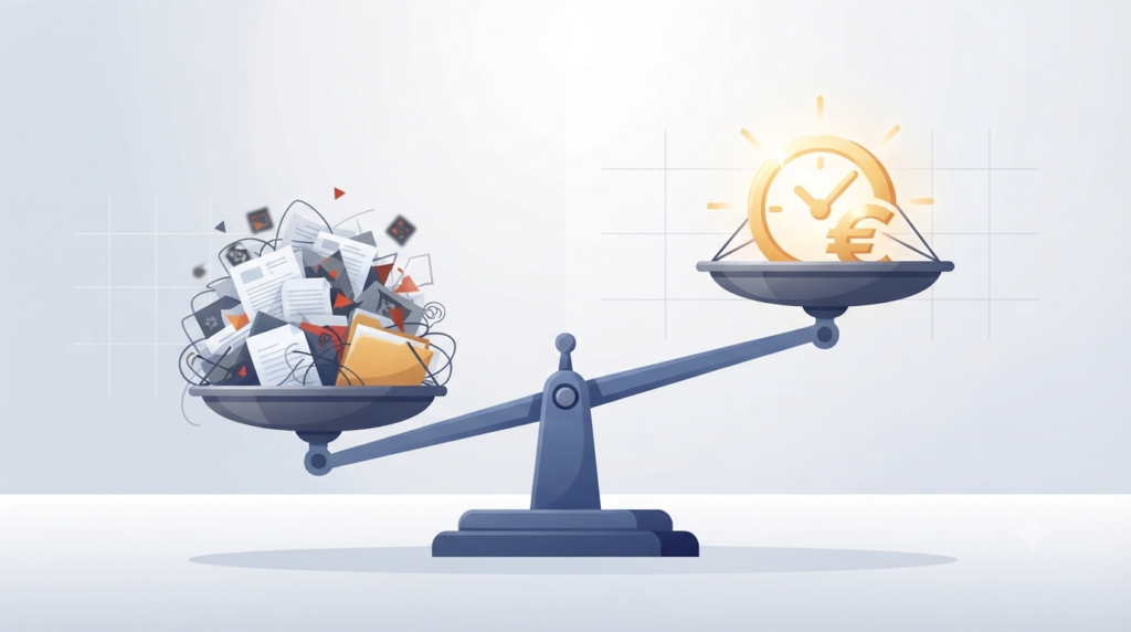 Balance scale showing operational costs when assessing threat intelligence feed quality relevance. 