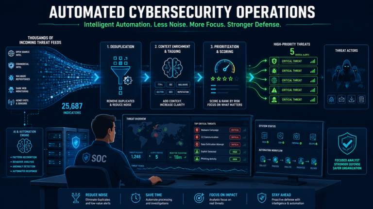 Automating Threat Feed Ingestion Processing Lets Your Team Focus on Real Attacks Automating Threat Feed Ingestion Processing Lets Your Team Focus on Real Attacks by reducing alert overload by reducing alert overload